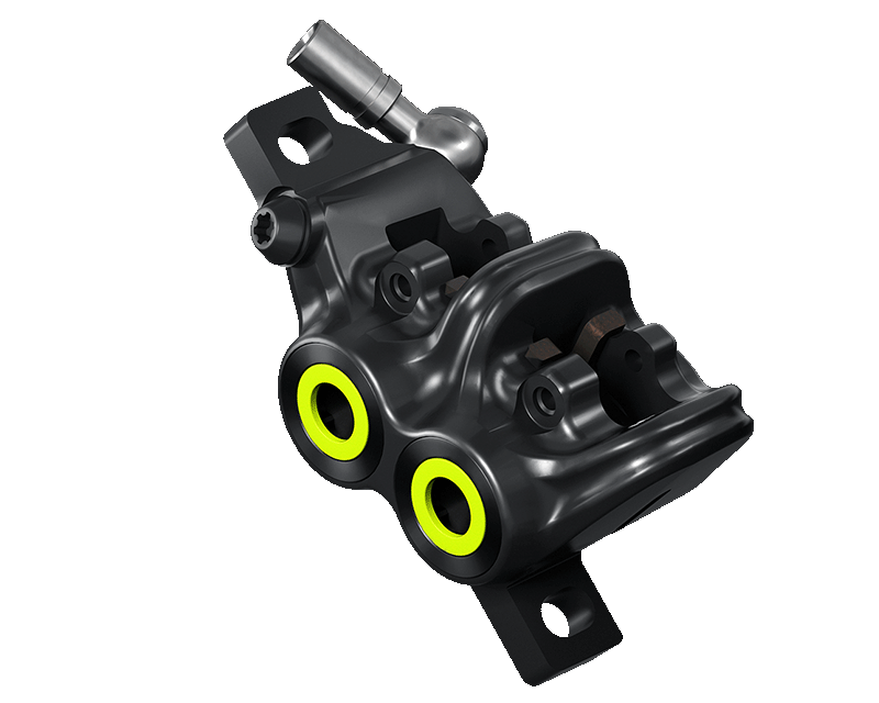 MAGURA's one-piece forged 4-piston brake caliper for the MT5 Pro.